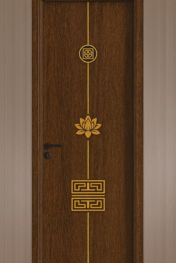 cửa thông phòng màu vân gỗ trắc đen